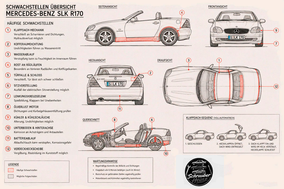 Mercedes SLK R170 Schwachstellen Übersicht