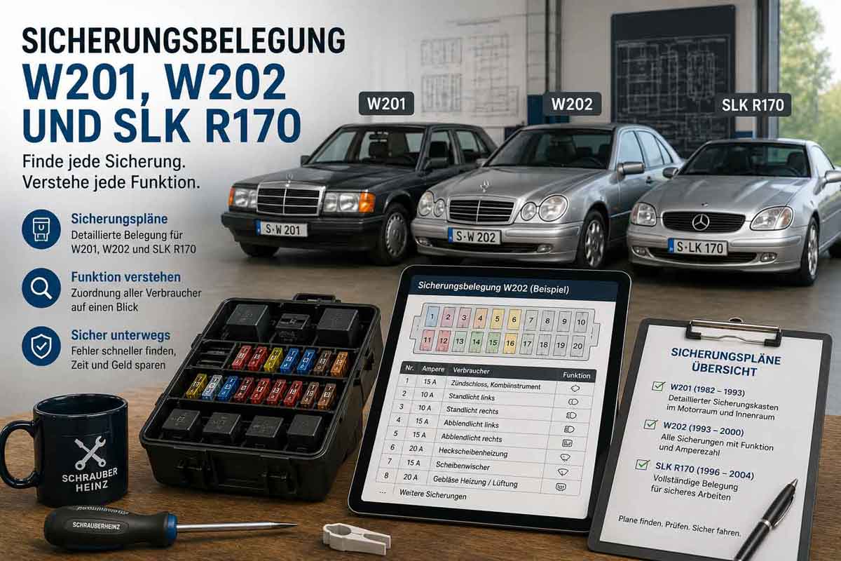 Sicherungsbelegung W201, W202 und SLK R170